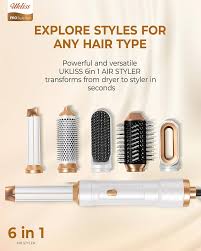 UKLISS 6 en 1: Cepillo Secador de Pelo Air Styler