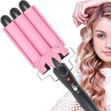 Rizador Eléctrico de 3 Barriles Jadeshay - Cabello Medio y Largo