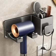 Soporte Adhesivo para Secador de Pelo SLTAXAR - Negro