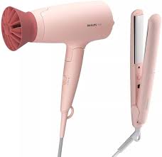 Set Philips BHP398/00: Secador 1600W y Plancha 210º Rosa