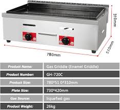Plancha a Gas Profesional de Acero Inoxidable para Restaurante