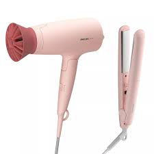 Set Philips BHP398/00: Secador 1600W y Plancha 210º Rosa