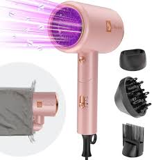 Secador de Pelo Iónico 2400W Plegable con Accesorios y Bolsa de Viaje